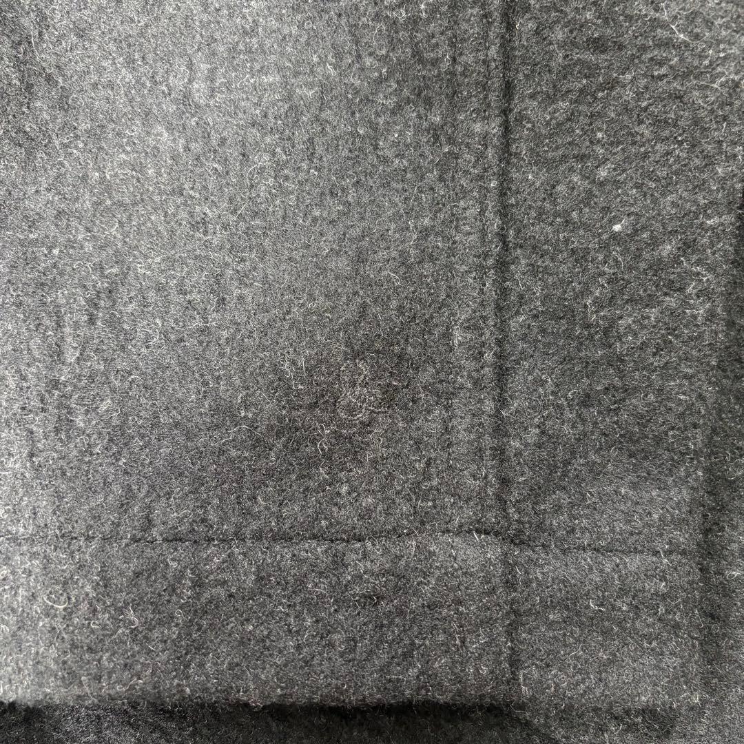 45RPM ウールジャケット 襟レザー 異素材切り替え ブラック Lサイズ