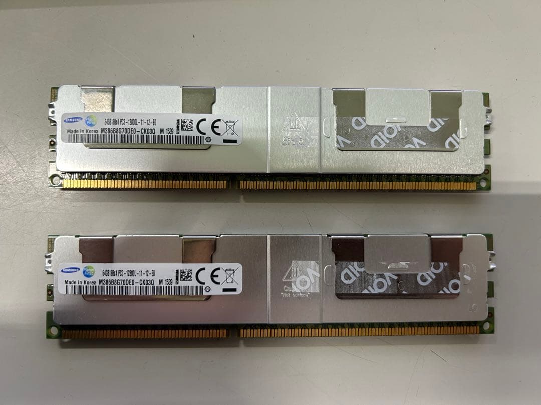 T*n様 計128GB(64GB×2枚)8Rx4 PC3ー12800L