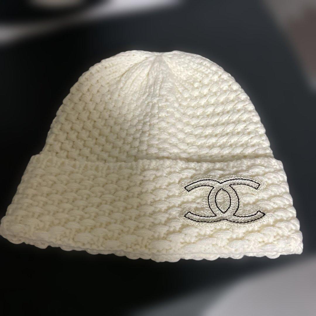 CHANEL ホワイトニット帽【新品未使用】