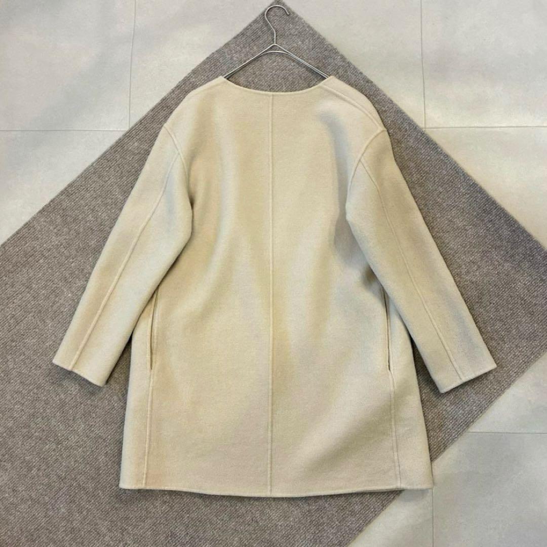 アストラット♡アシンメトリー ウール リバーコート ノーカラー 日本製 ベージュ