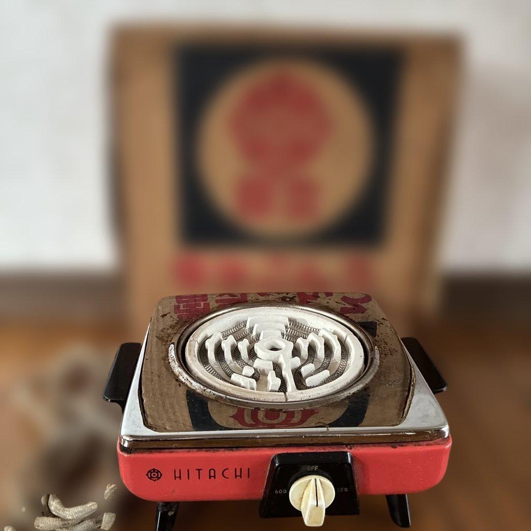 日立HITACHI 電気こんろ昭和レトロHS-621•600w 希少　ピンク