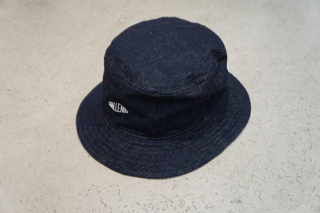 美品 challenger デニム バケット ハット 帽子 紺 901P▲