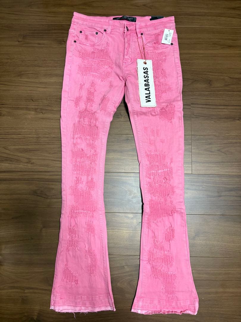 【新品】 VALABASAS フレアデニム ピンク サイズ32