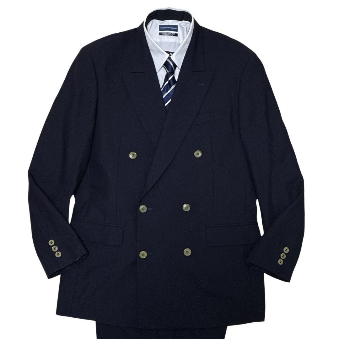 美品✨Paul Smith ダブル 高級スーツ上下 セットアップ ネイビー XL