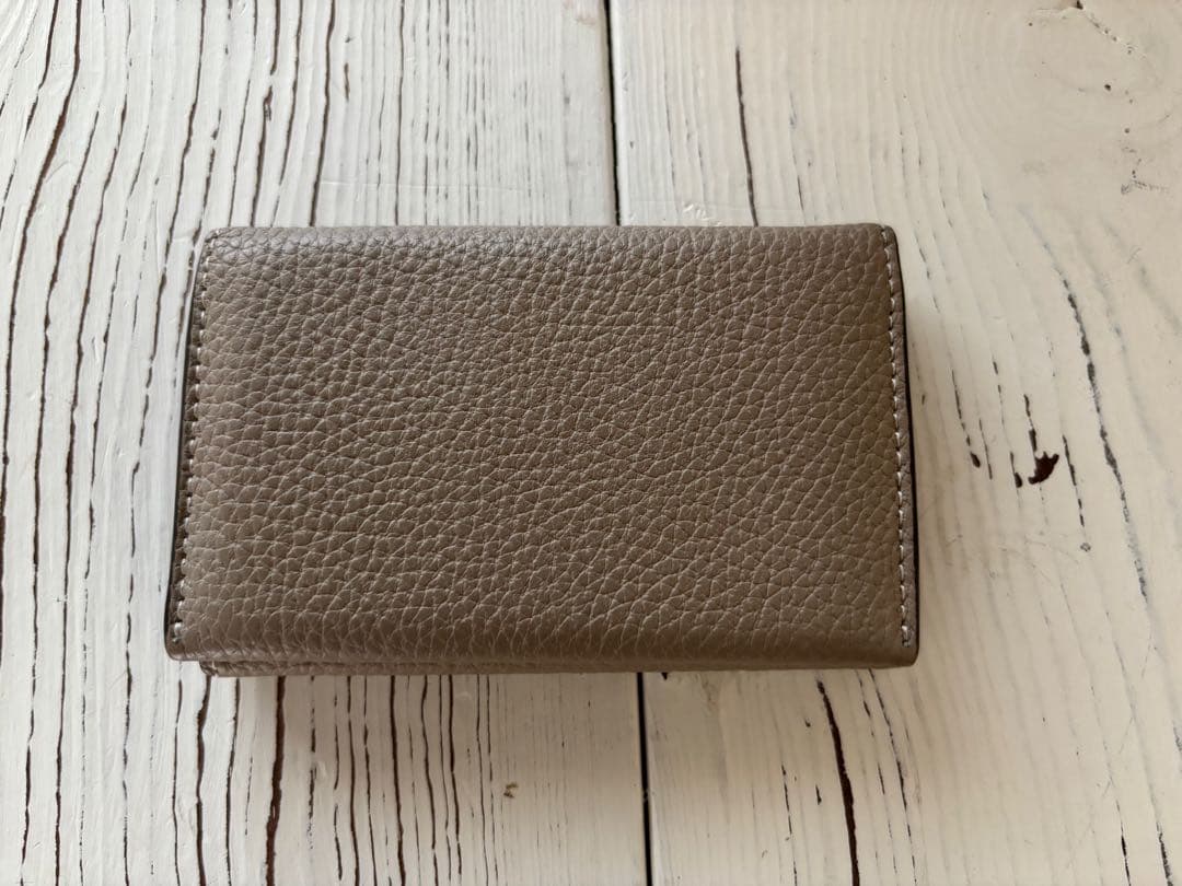 ボナベンチュラ ビジネスカードケース シュリンクレザー 名刺入れ グレージュ売切