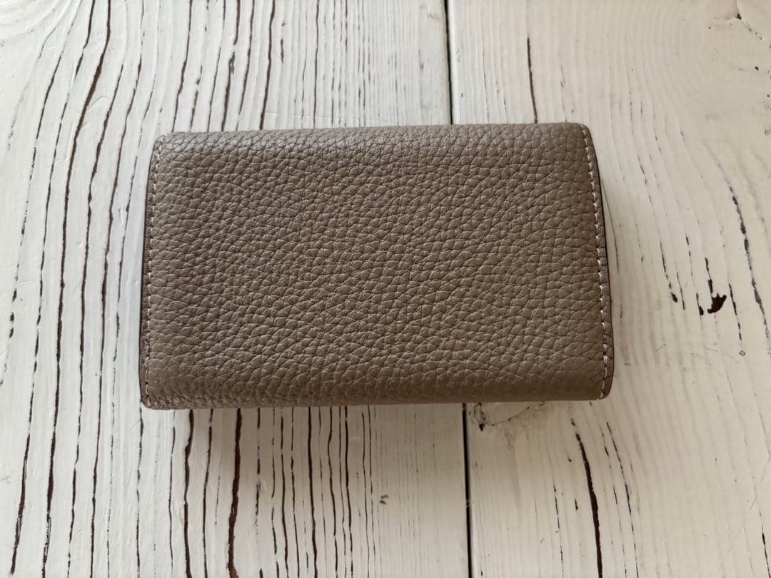 ボナベンチュラ ビジネスカードケース シュリンクレザー 名刺入れ グレージュ売切