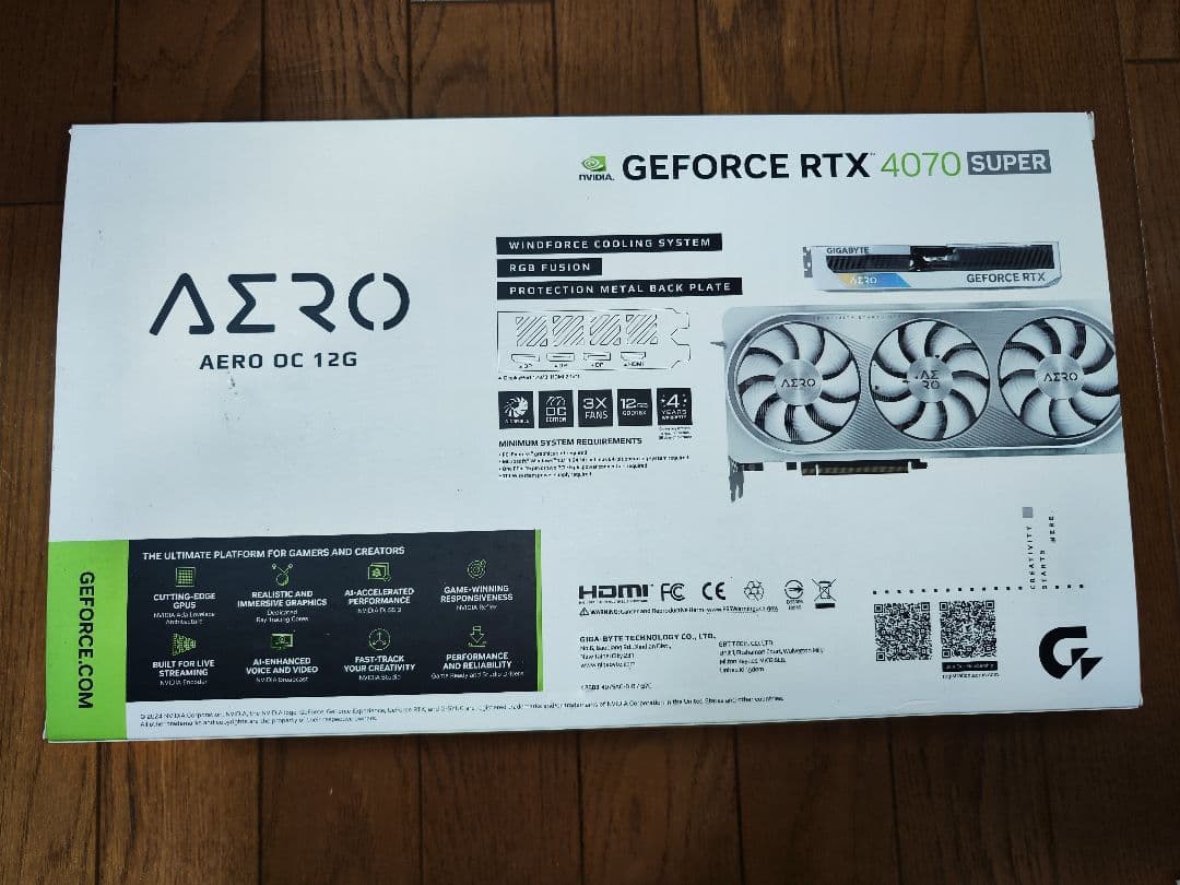 グラフィックボード・グラボ・ビデオカード GIGABYTE GeForce RTX 4070 Super AERO OC