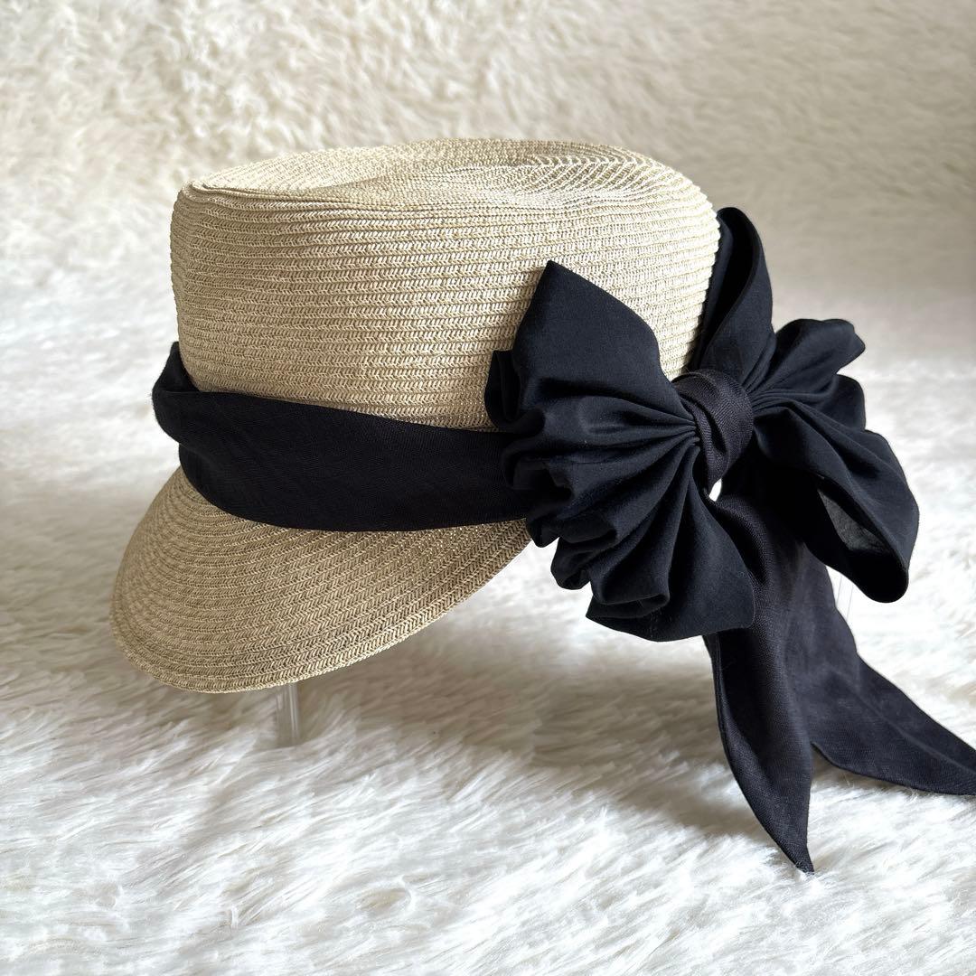 【完売品】CA4LA♡カシラ✨リボン付き麦わら帽子 ストローハット キャスケット