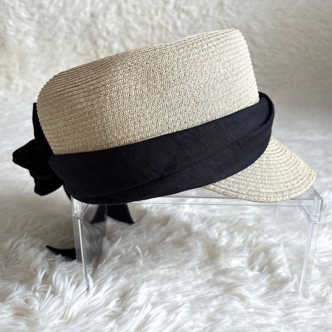【完売品】CA4LA♡カシラ✨リボン付き麦わら帽子 ストローハット キャスケット