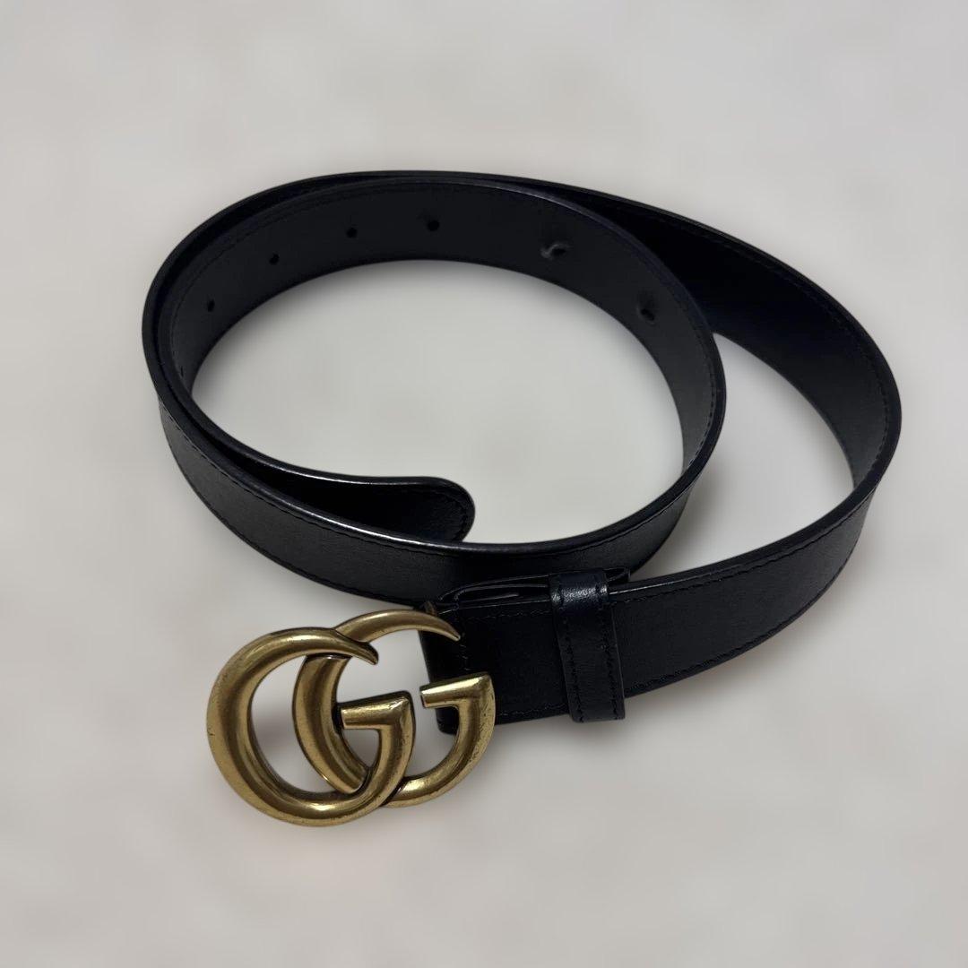 GUCCI グッチ レザーベルト（ダブルG バックル）