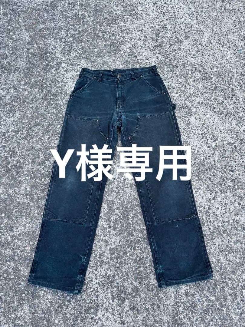 90s Carhartt ダブルニー ワークパンツ デニム ブラック