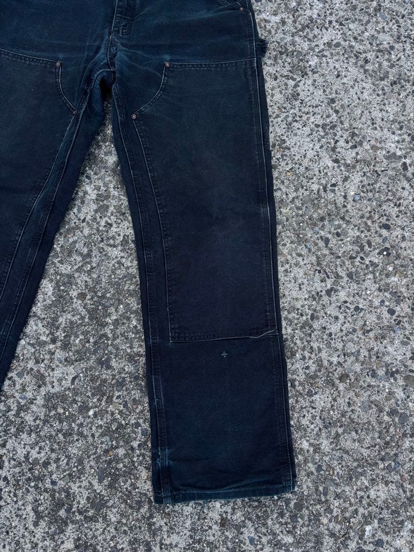 90s Carhartt ダブルニー ワークパンツ デニム ブラック