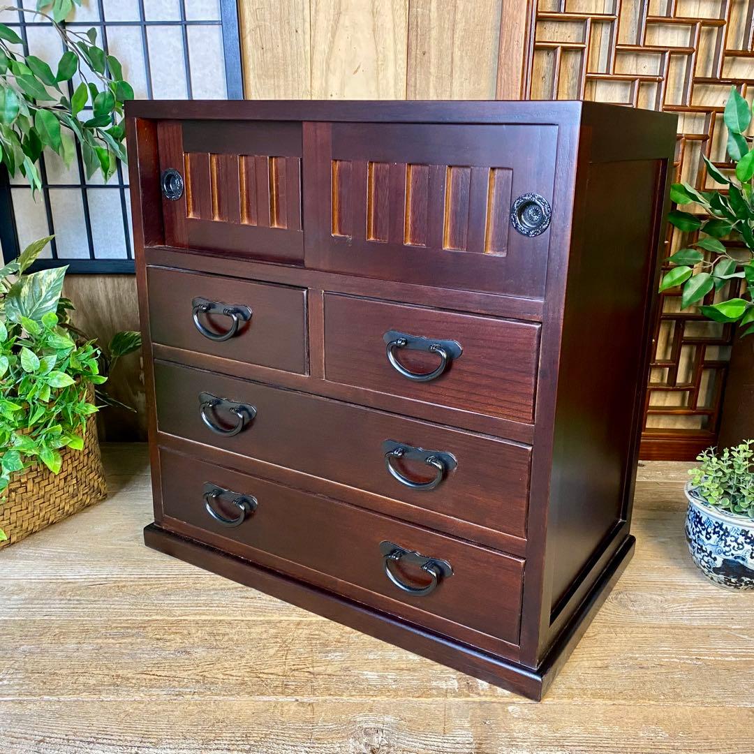 大幅値下げセール中！民芸家具桐材多引き出しチェストタンスA56㎝×58㎝木製収納
