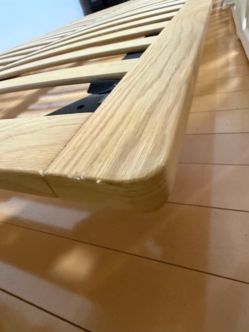 無印良品　ベッドフレーム　セミダブル・オーク　脚付　直接お引き取り 解体済