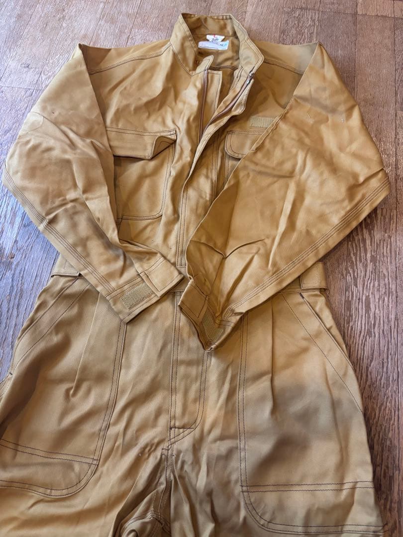 TOYOTA TECNO ベージュオーバーオール つなぎ メカニック