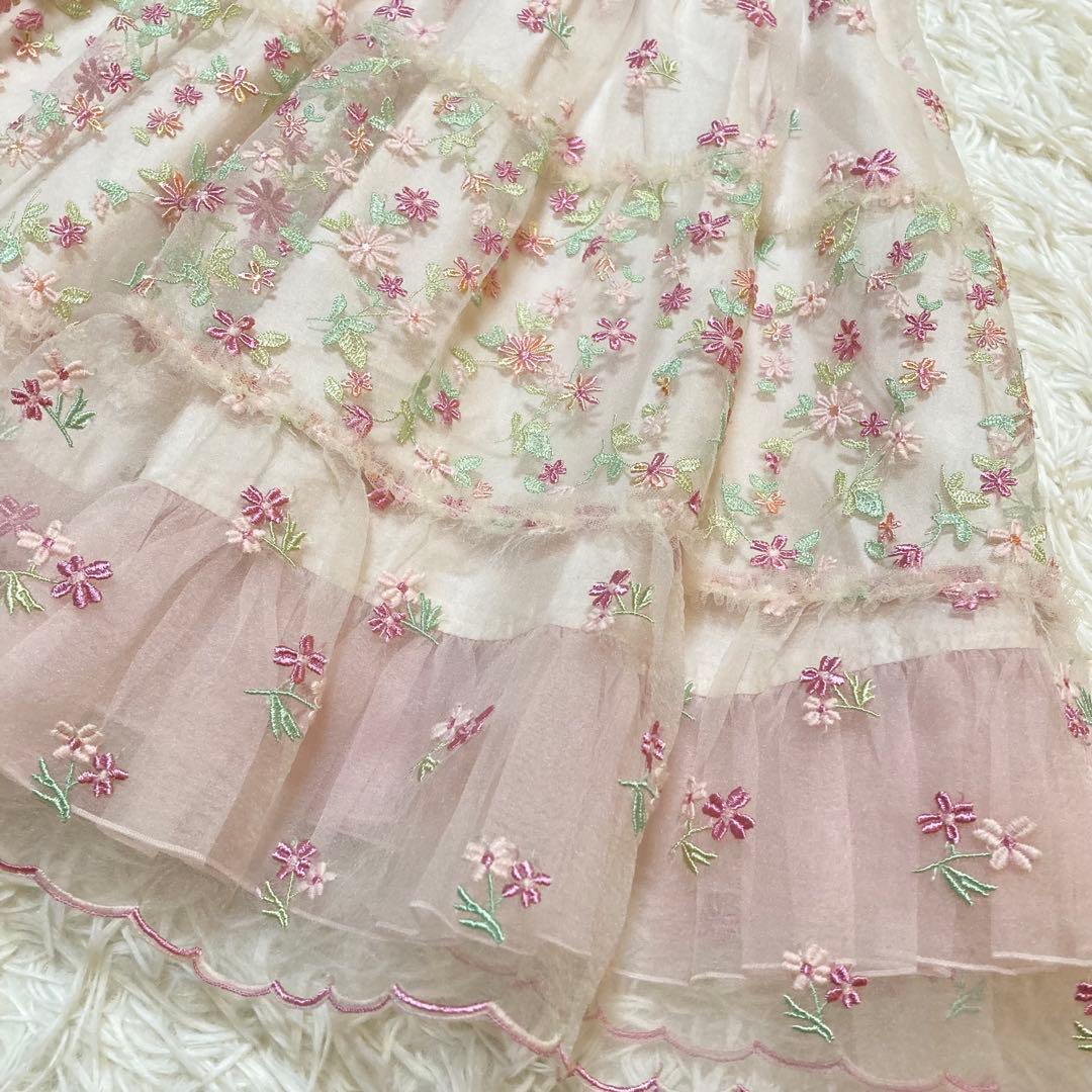 TOCCA トッカ ワンピース ドレス 140cm 花柄 刺繍 レース 発表会