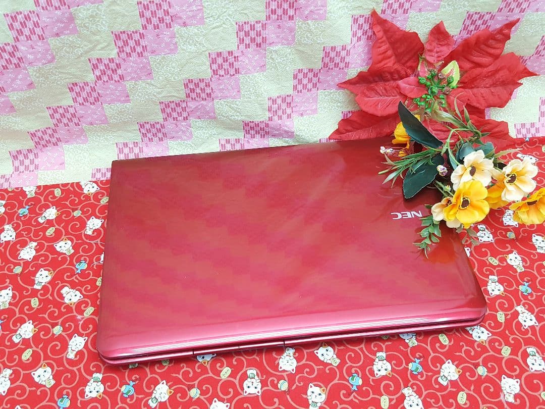 格安/Win11/美品/レッド色NEC Lavie/動画編集/オフィス/大容量