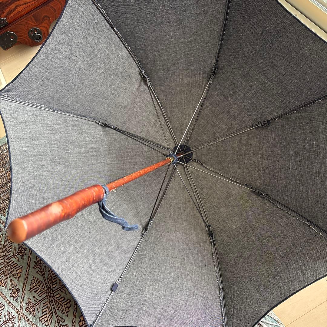 45rpm日傘　綿麻デニム 紺