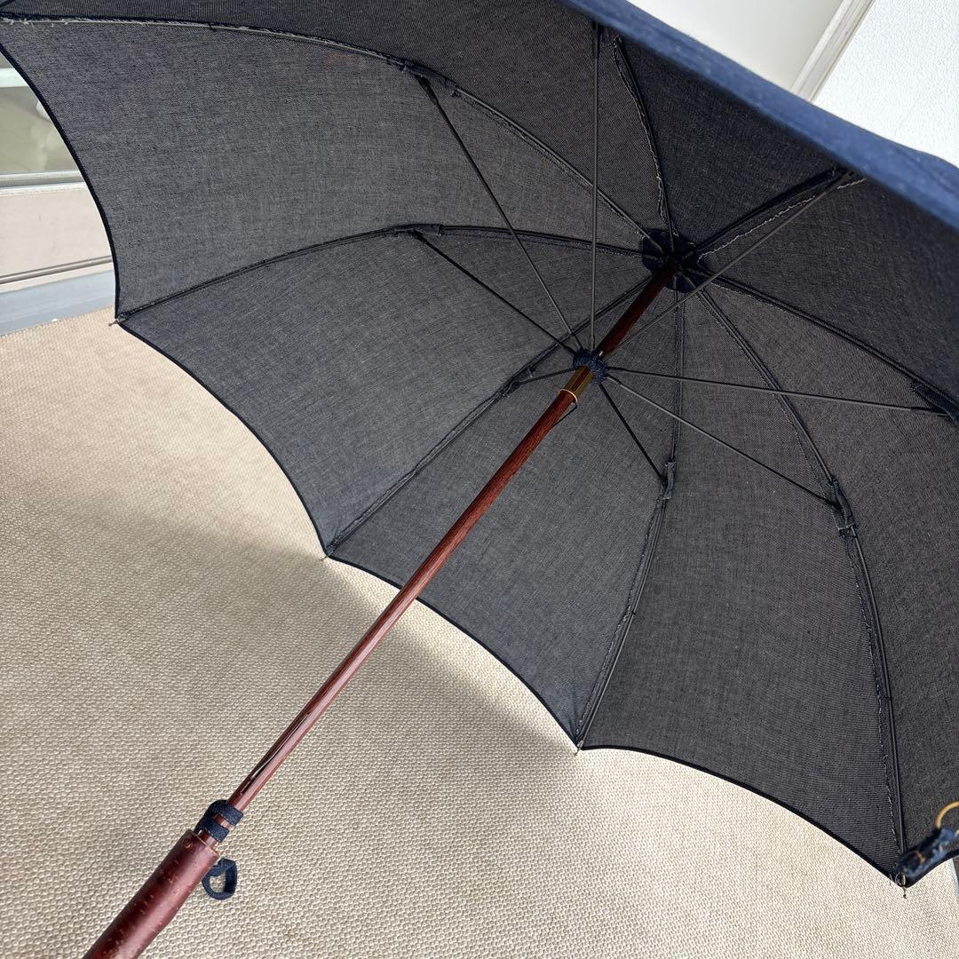 45rpm日傘　綿麻デニム 紺