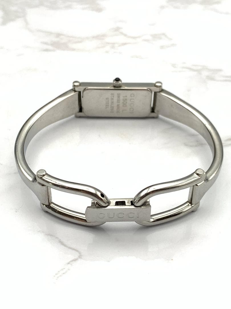 【不動】GUCCI バングルウォッチ　ピンク　腕時計