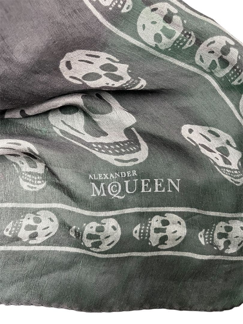 Alexander McQueen スカル 大判ストール ブラック