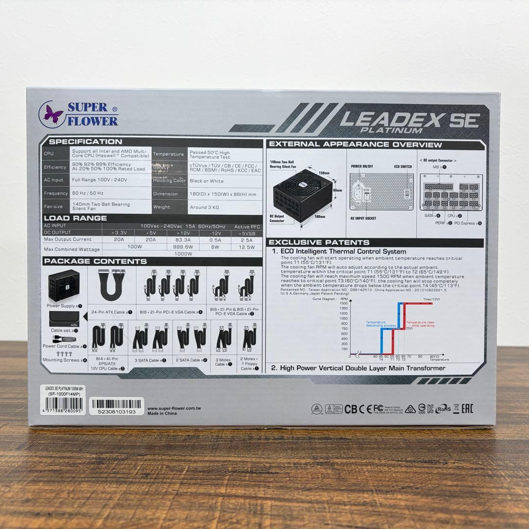 【美品】SUPERFLOWER 80PLUS PLATINUM 1000W電源