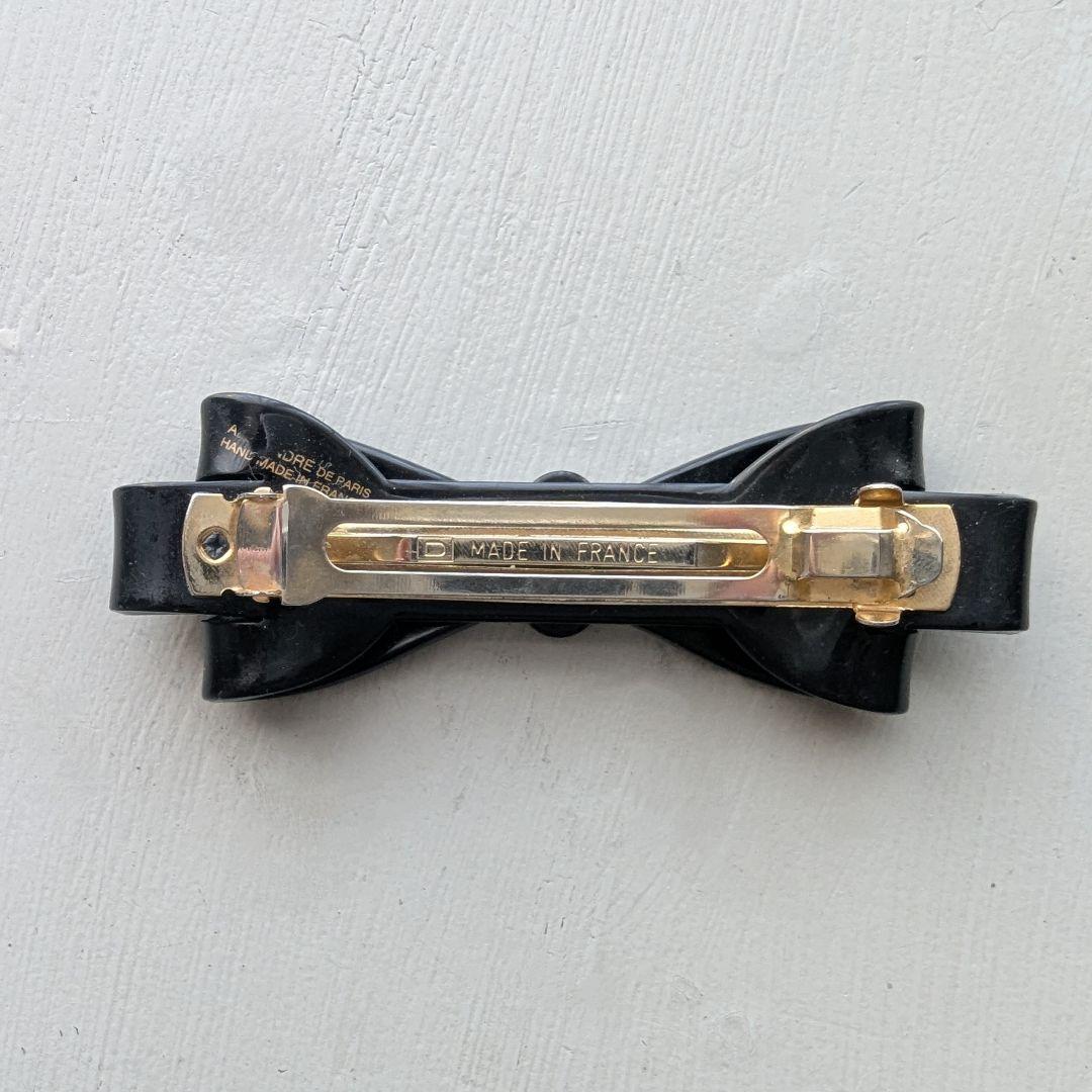 アレクサンドルドゥパリALEXANDRE DE PARIS リボン バレッタ 黒