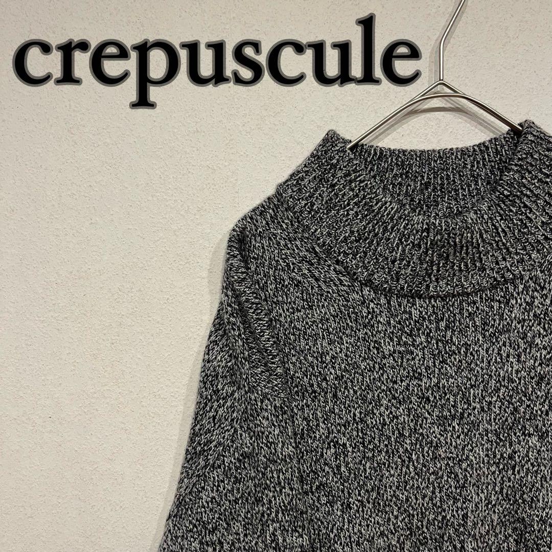 【美品】crepuscule 19AW カスミ柄 ウール モックネックニット