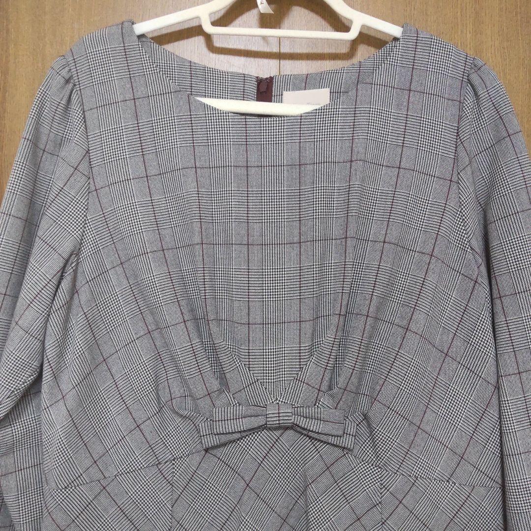 美品 チェック柄ワンピース ローズティアラ 大きいサイズ46