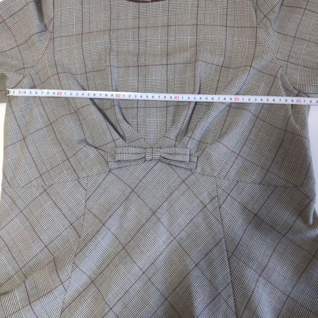 美品 チェック柄ワンピース ローズティアラ 大きいサイズ46