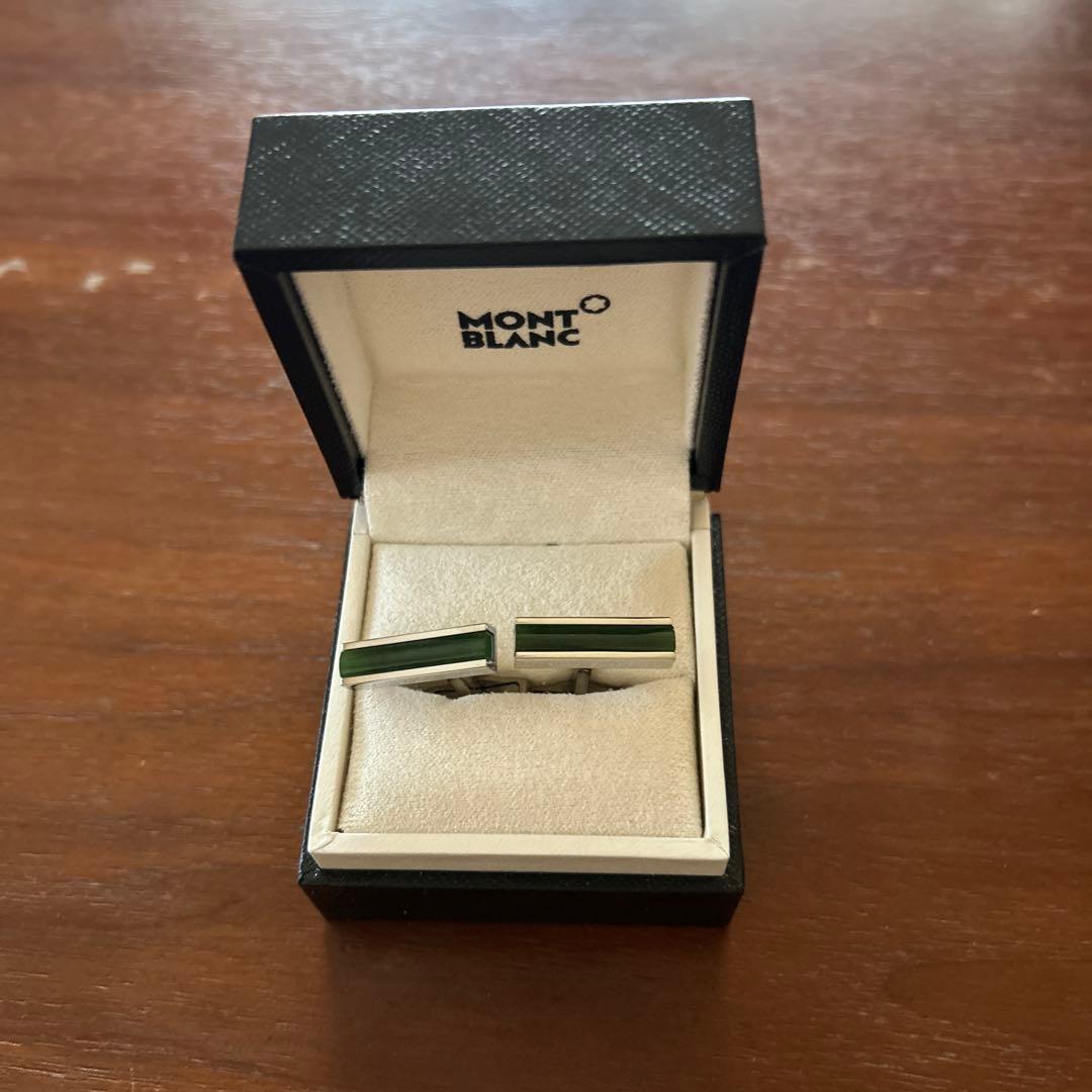MONTBLANC グリーン カフリンクス 専用ケース付き