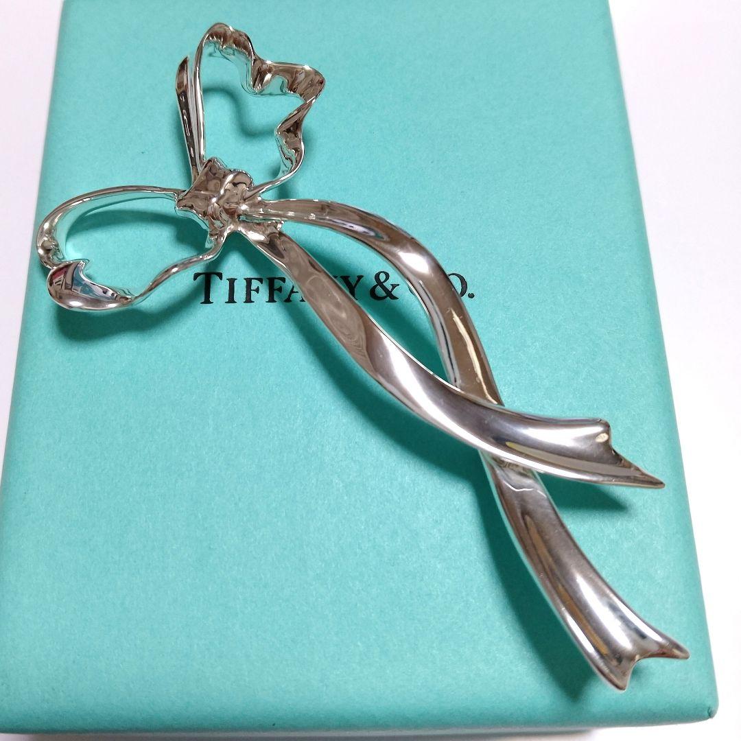 TIFFANY ティファニー リボンブローチ シルバー ラージサイズ