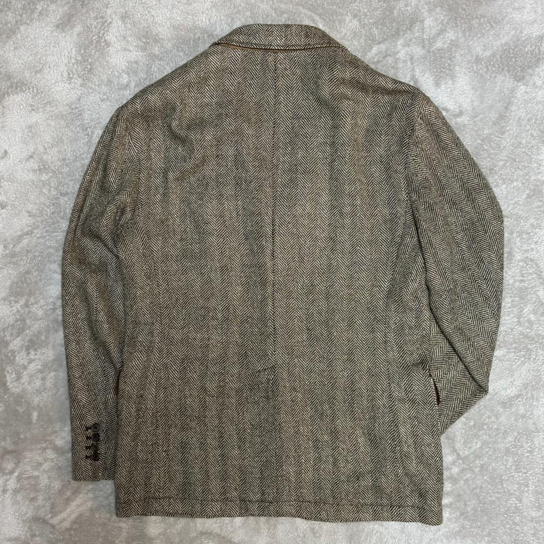 ラルフローレン メンズ ツイードジャケット ヘリンボーン チャコールグレー