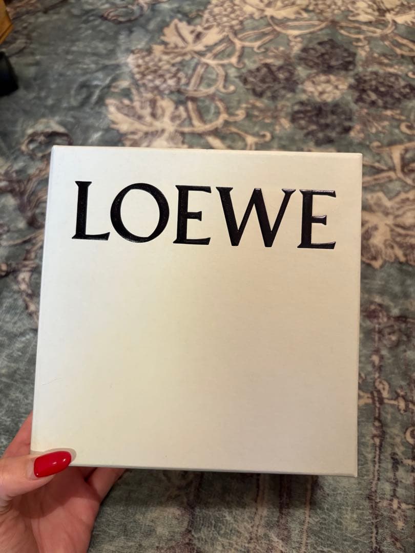 LOEWE レザーベルト ブラック シルバーアナグラム サイズ100