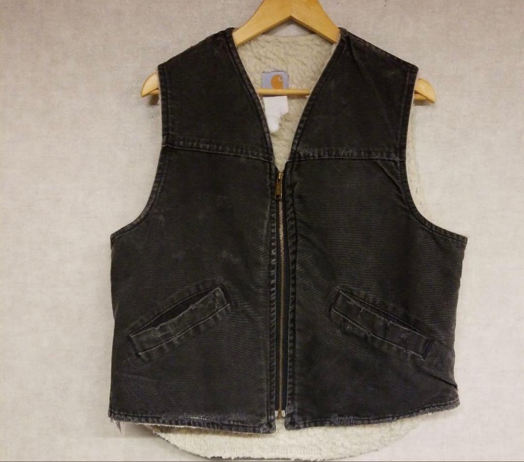 90s カーハートCarhartt　ダックベスト　ブラック　フェード