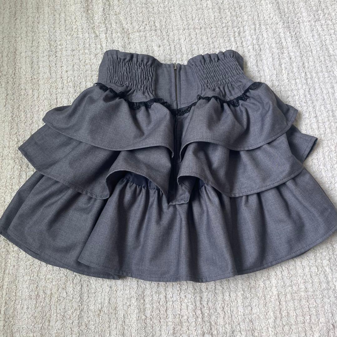 ミシェルマカロンハニーミュウ ティアードフリルスカート XS グレー