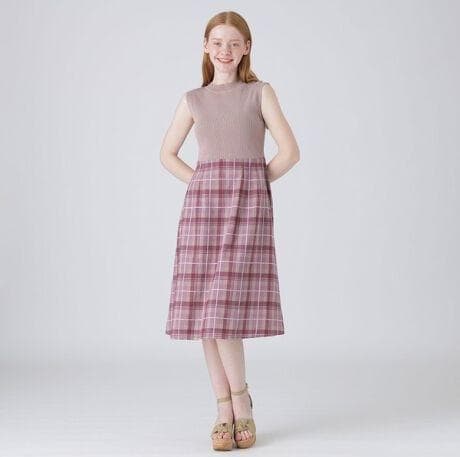 ブルーレーベルクレストブリッジ新品ピンク ニットコンビドレス ワンピース 38