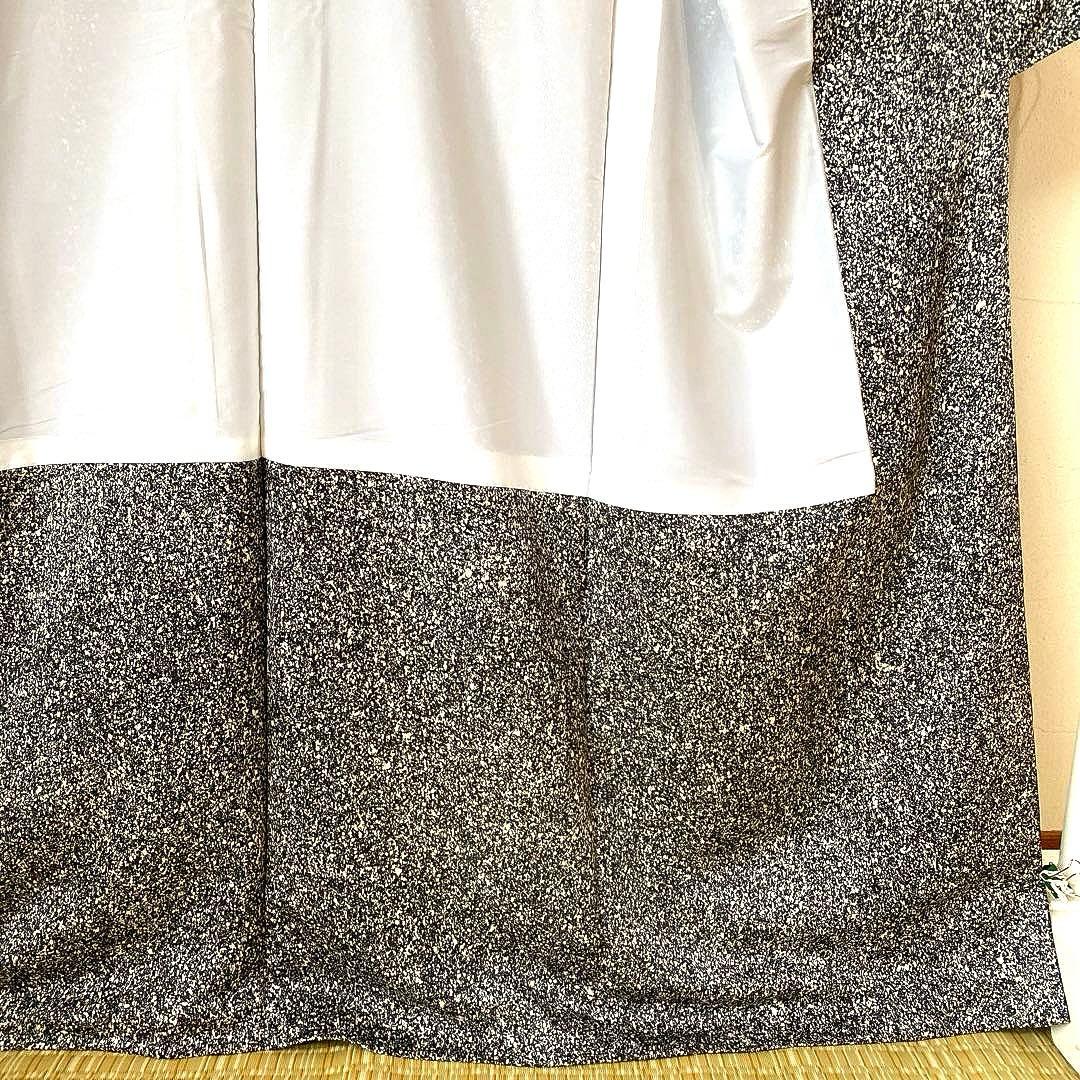 着物-袷着物2 秋草文様 黒地に金彩上品で華やかな装い【訪問着】【正絹】【美品】