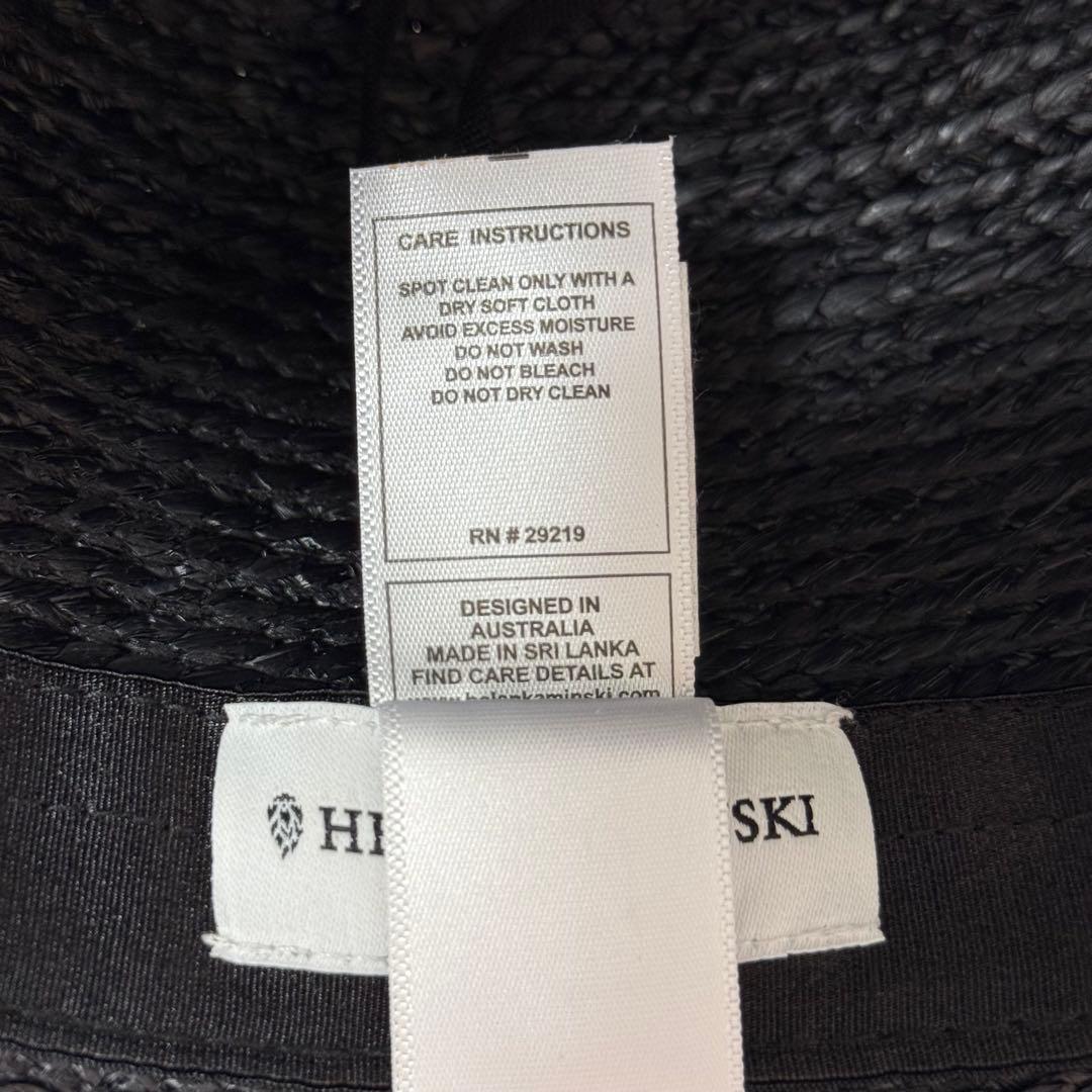 【極美品】ヘレンカミンスキー VALENCE 6 ラフィアハット黒 つば広 夏