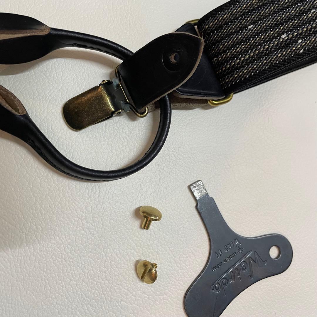 アートブラウン製 クロムエクセルレザー 黒×杢黒 サスペンダー