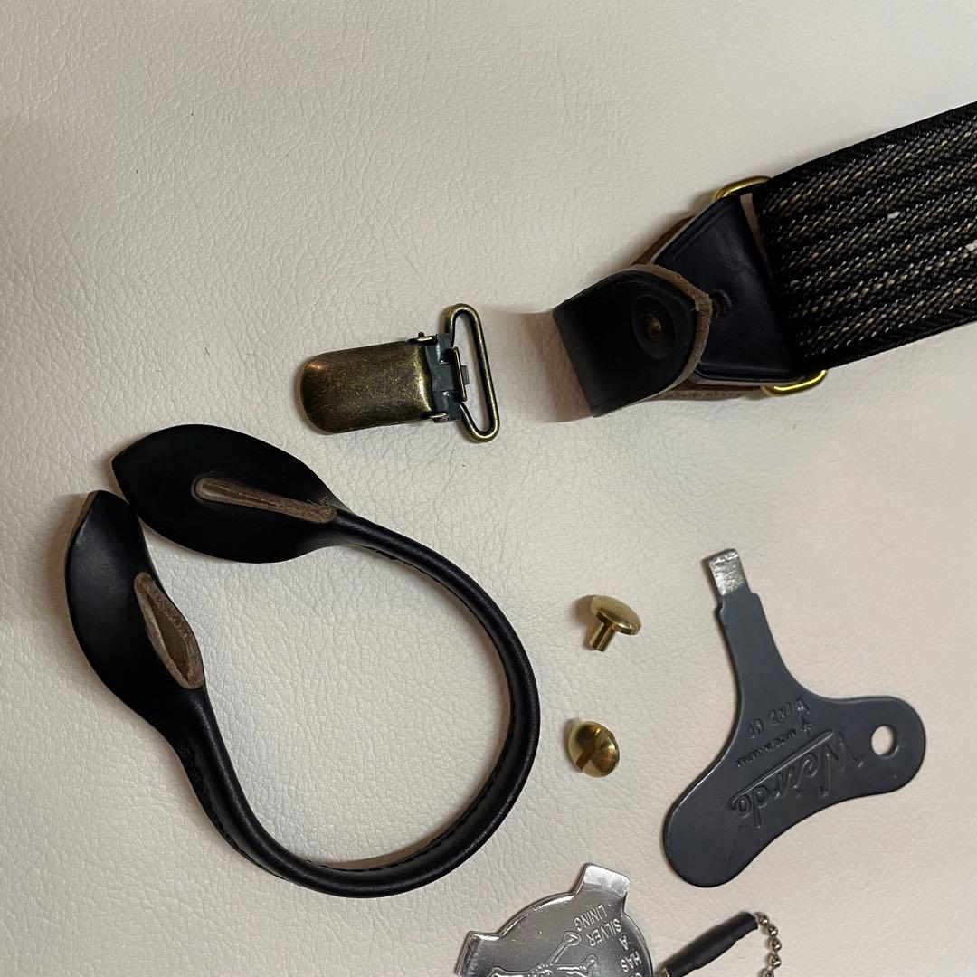 アートブラウン製 クロムエクセルレザー 黒×杢黒 サスペンダー