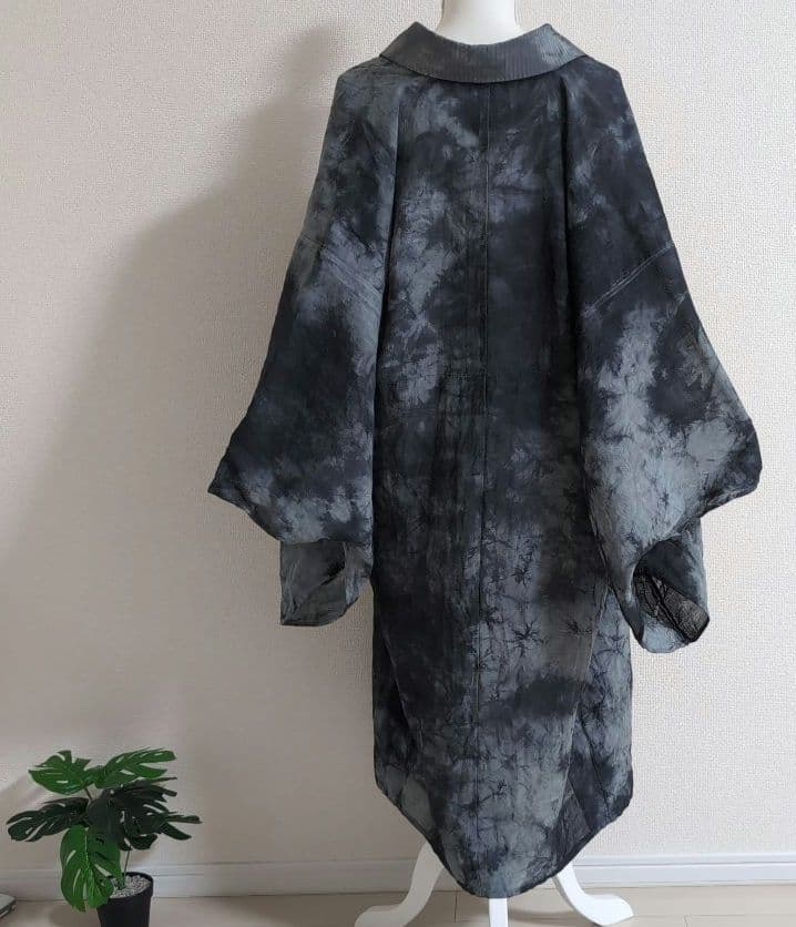 【三花】本麻　洗える長襦袢　カラー襦袢　2色染め　ムラ染め　リサイクル　su