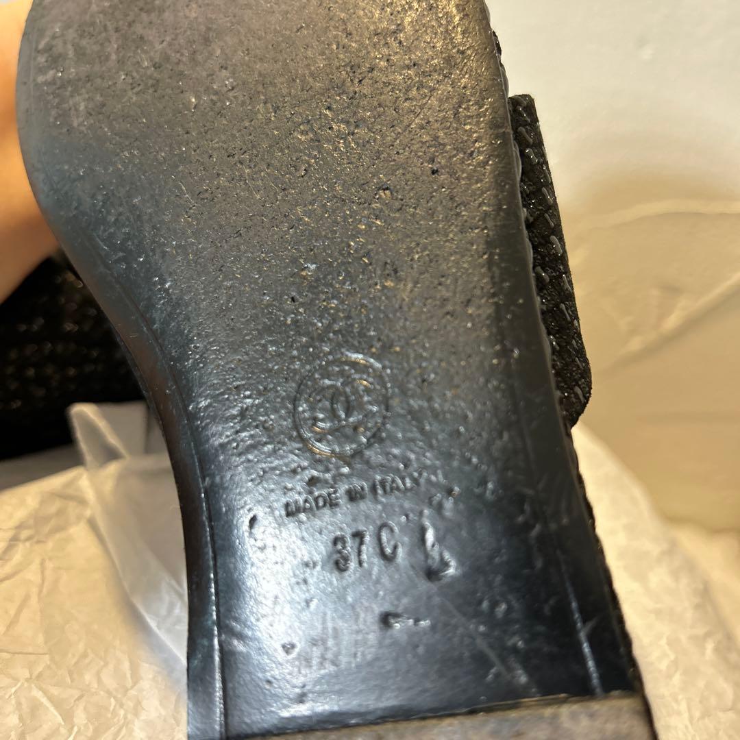 m*︎様 CHANEL ミュール　37 クロス　ラメ入り