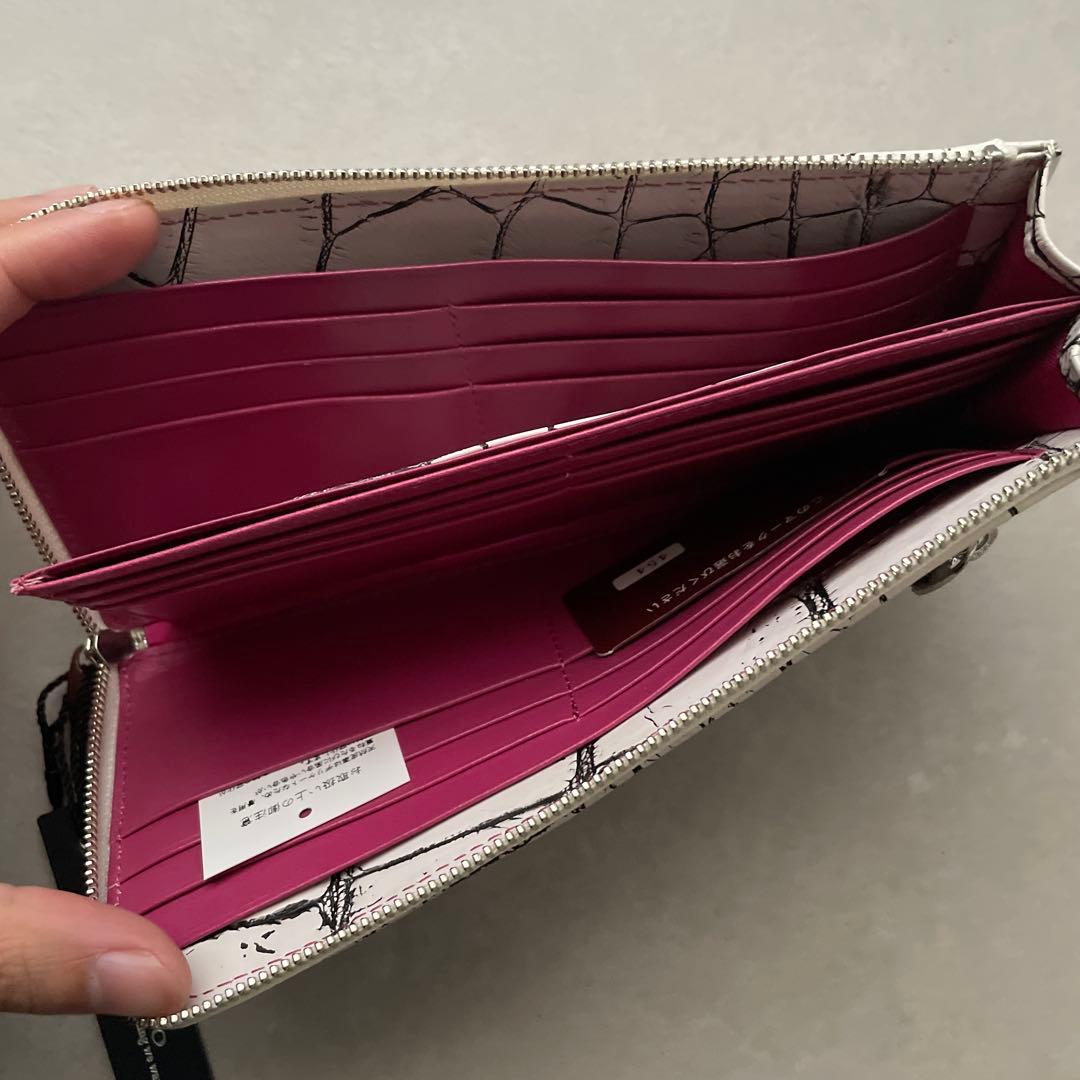 【新品タグ付】COTO アリゲーター ワニ革 レザー 長財布 ホワイト