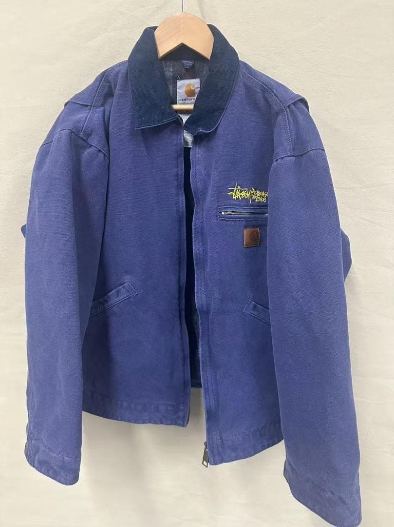 Carhartt×Stussy ネイビー デニムジャケット M