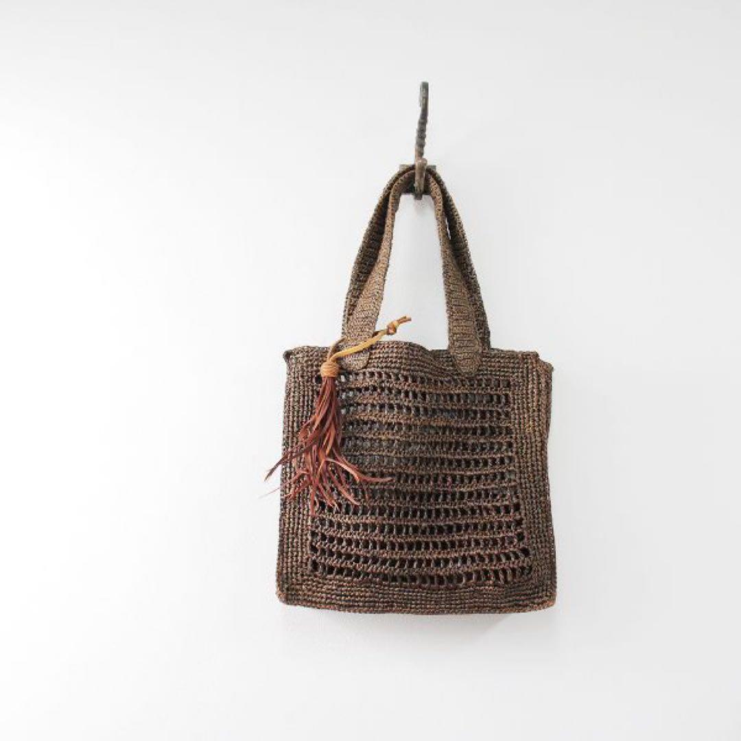 MAISON N.H PARIS【美品】ANNA タッセル付き ラフィアバッグ