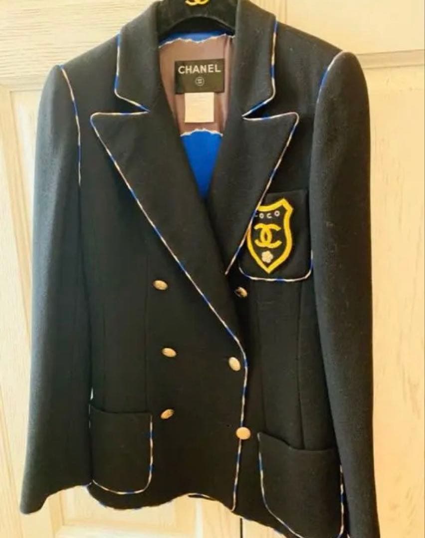 希少シャネル ココマーク 05C ウール ジャケット 38