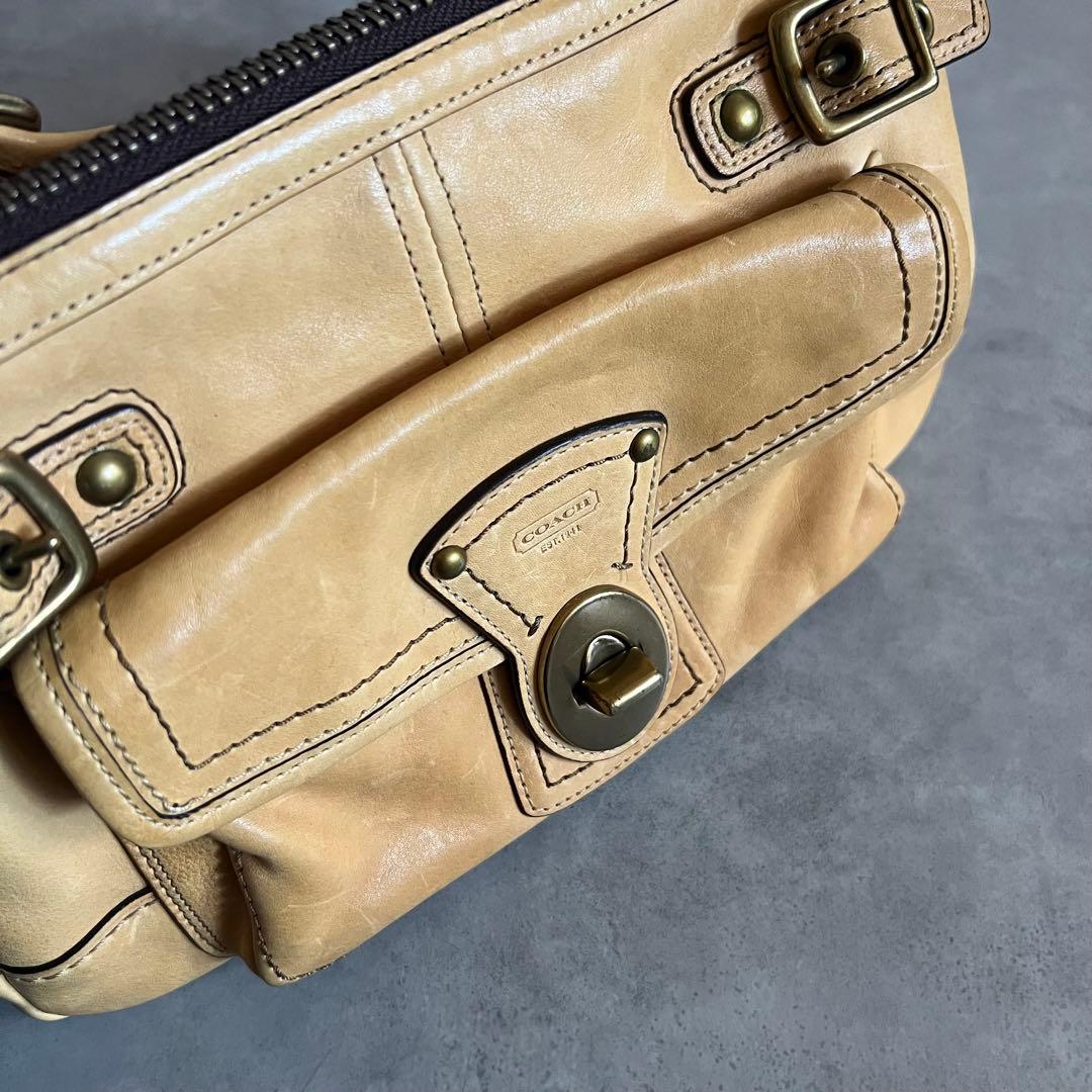 COACH 65th Legacy bag バッグ レザー ハンド ターンロック