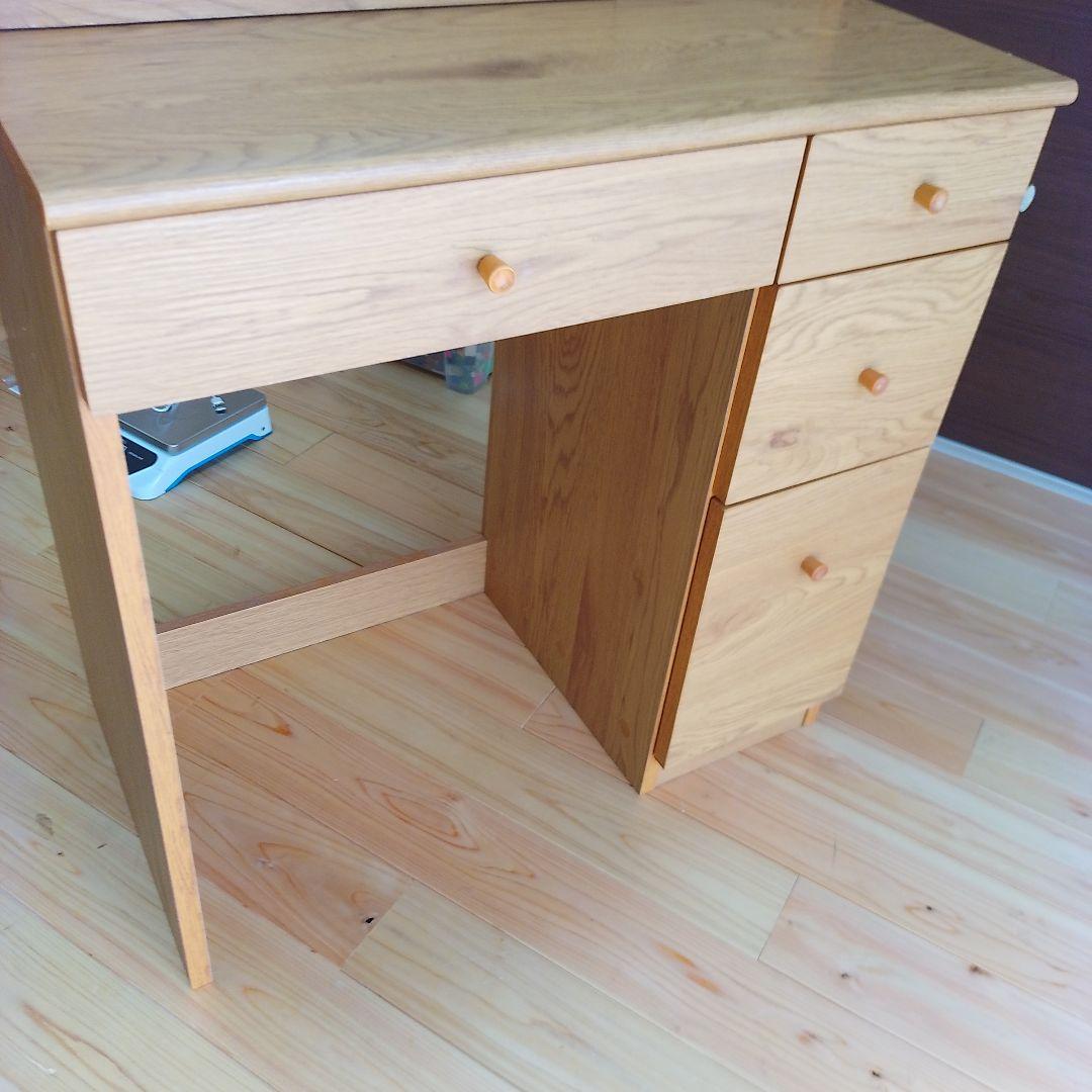 【お値下げ】3面鏡 シンプルドレッサー・鏡台　スツール付き