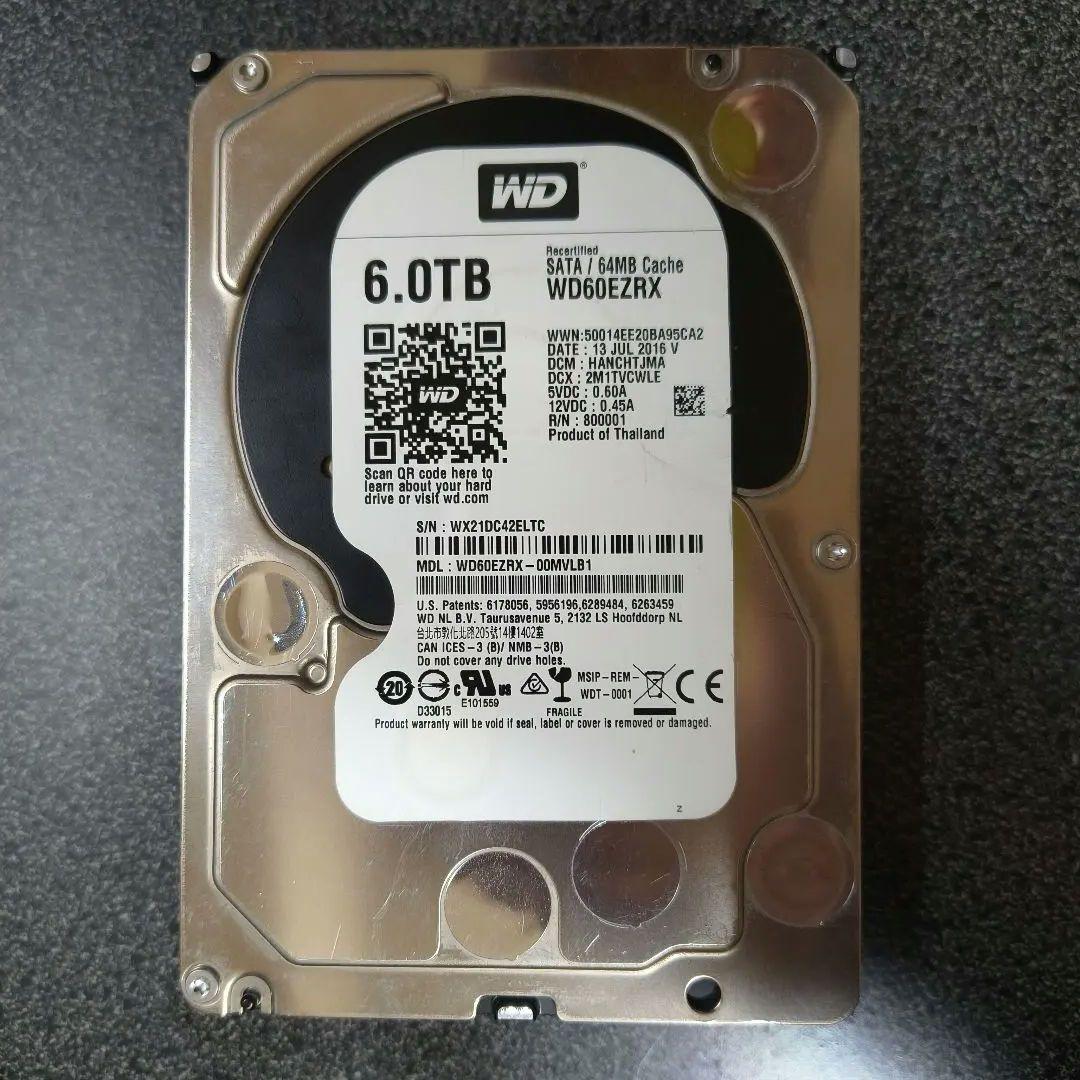 よ*ー様 WD Green 6TB 内蔵ハードディスクドライブ (WD60EZR